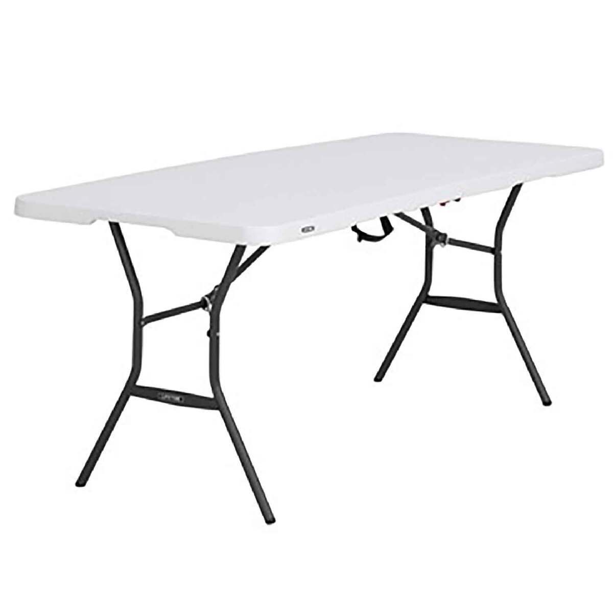 Portable folding table with cover
